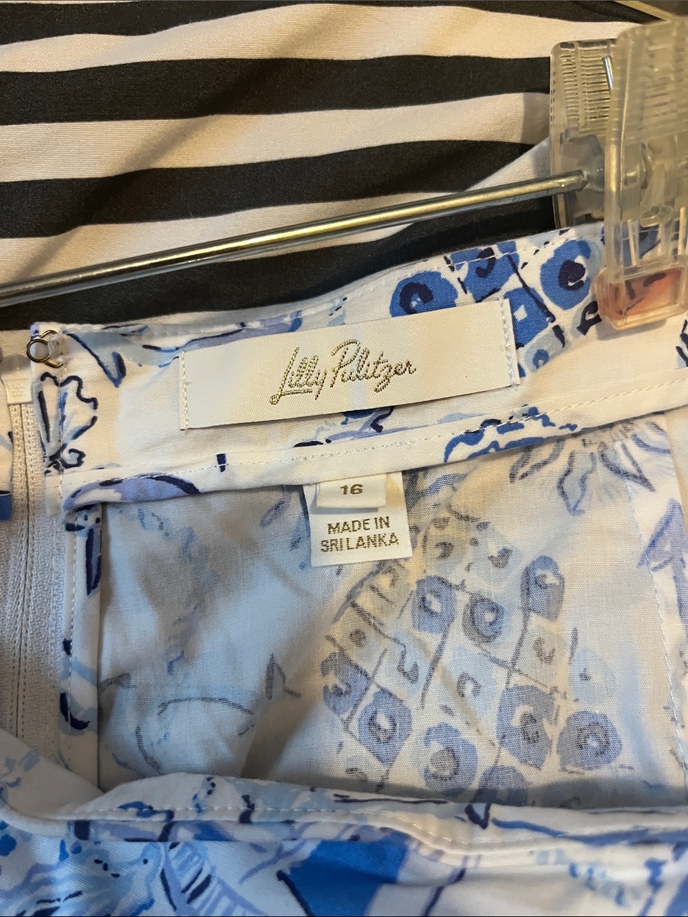 Lilly Pulitzer White and Blue Printed Skort - Picture 2 of 4